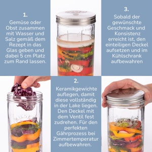 Set de Fermentare Kilner, 1 Litru, cu Capac cu Ventilatie - Img 7