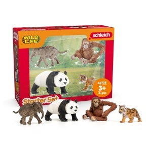 Set de Figurine Schleich WILD Life Asien 42736 4 Piese Panda, Elefant, Tigru