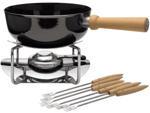 Set de fondue cu branza Silit 9 bucati, fondue pentru 6 persoane, ceramica functionala silargan, inductie, se poate spala in masina de spalat vase, set de fondue, furculite pentru fondue cu arzator de caserola Rechaud - Img 1