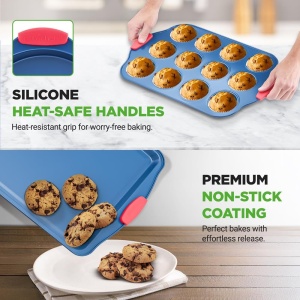 Set de forme de copt NutriChef 6 piese, antiaderente, cu manere din silicon - Img 6
