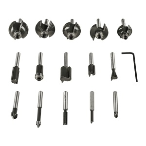 Set de freze Ryobi RAKRBS15, 15 piese, diametru 6 mm, inclusiv cheie hexagonala
