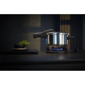 Set de inductie pentru oala sub presiune WMF Perfect One Pot 2 bucati, oala sub presiune 4.5l + 3l, semnal mare de gatit, 2 setari de caldura, maner capac detasabil, potrivit pentru toate tipurile de aragaz, otel inoxidabil - Img 2