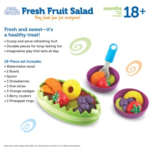 Set de joaca alimente din plastic Learning Resources New Sprouts - Salata de fructe, 2 ani, culori vibrante - Img 6