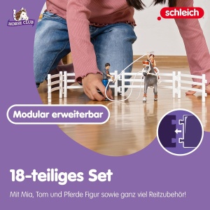 Set de joaca cu ponei Schleich Horse Club Mias Voltigier-Reitset 42443, 18 piese - Img 5