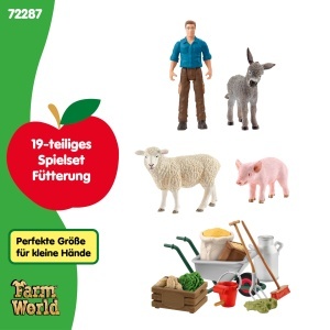 Set de Joaca Ferma Schleich cu 19 Piese, Figurine Esel, Porc si Oaie - Img 5