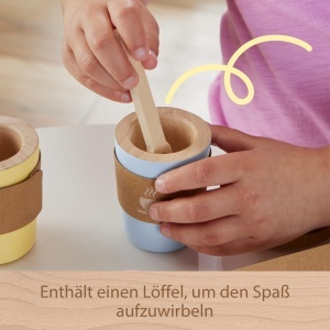 Set de Joaca Fisher-Price HXT85, Cafea To-Go din Lemn, 15 Piese, pentru Copii de la 3 Ani - Img 4