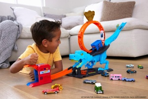 Set de Joaca Hot Wheels City T-Rex Chomp Down cu Looping si Masina Inclusa - Img 2