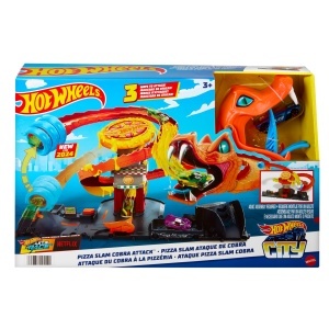 Set de Joaca Hot Wheels Pizza Slam Cobra Attack - 1 Masina Inclusa, Diverse Trasee - Img 6
