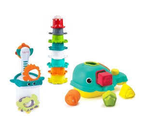 Set de joaca pentru baie Infantino 315130-00 cu Orca si 8 cupa colorate