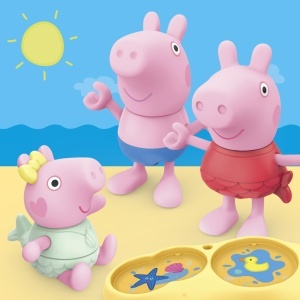 Set de Joaca Peppa Pig - 8 Piese, Figurine Peppa, George si Evie, Accesorii Plaja - Img 5