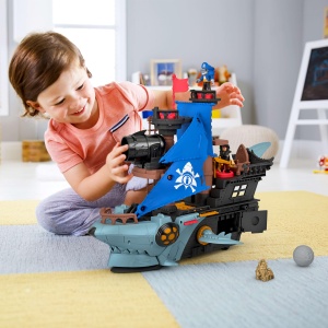 Set de Joaca Pirat cu Barcuta Imaginext, 2 Figurine, Activitati Interactive - Img 2