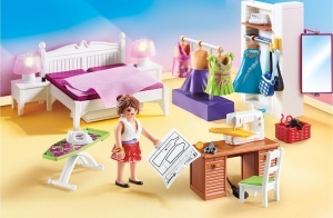 Set de joaca PLAYMOBIL 70208 - Dormitor cu Atelier de Croitorie, 67 piese, colorat - Img 2