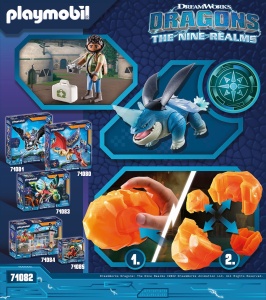 Set de joaca PLAYMOBIL DreamWorks Dragons 71082 - Dragon Plowhorn si figura DAngelo - Img 3