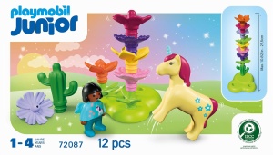 Set de joaca PLAYMOBIL Junior - Gradina Feerica cu Unicorn si Flori Colorate, 72087 - Img 6