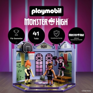 Set de joaca PLAYMOBIL Monster High Sporthalle cu Draculaura, Clawd Wolf si Heath Burns - Img 2