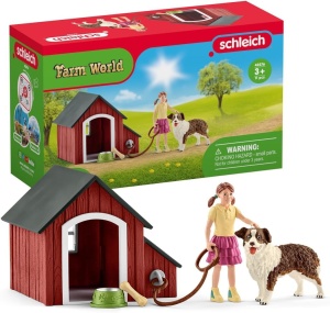 Set de Joaca Schleich - Casa pentru Caini cu Figurine, 11 Piese, pentru Copii de la 3 Ani