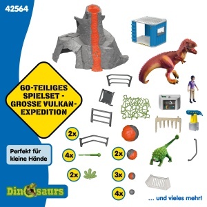 Set de Joaca Schleich Dinosauri - Expeditia Mare a Vulcanului, 60 piese, pentru copii de la 3 ani - Img 6