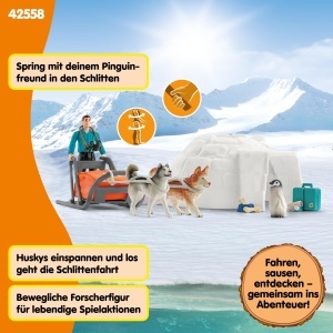 Set de Joaca Schleich - Expeditia Antartica 42558, 19 Piese, pentru 3 Ani - Img 5