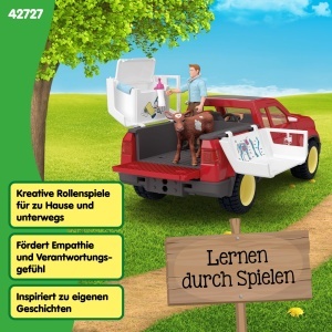 Set de Joaca Schleich - Ferma cu Veterinar, 29 Piese, Include Masina si Calf - Img 5