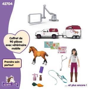 Set de Joaca Schleich - Veterinar Mobil cu Remorca, 90 Piese - Img 5