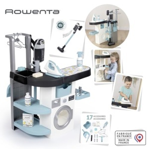Set de joaca Smoby Rowenta Wash Clean - 3 in 1, cu aspirator, masina de spalat si fier de calcat, pentru copii 3 - Img 2