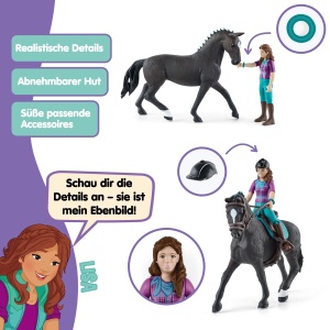Set de joc Schleich Horse Club Lisa si Storm, 10 piese, pentru copii de la 5 ani - Img 3