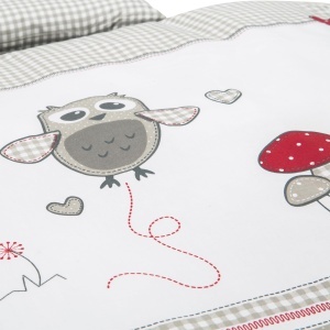 Set de lenjerie pentru bebelusi 80 x 80 cm - roba Adam Eule - 2 piese, multicolor - Img 2