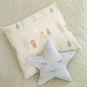 Set de lenjerie pentru bebelusi roba Woodland Buddies, 100 bumbac, 80x80 cm, pastel verde - Img 6
