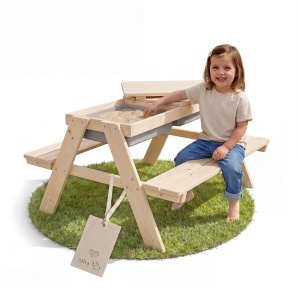 Set de mobilier pentru copii roba PLAY for 4 - 2 banci, masa, lemn masiv, exterior