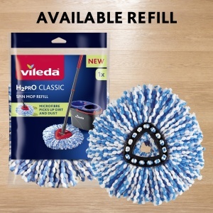 Set de mop Vileda H2PrO cu galeata Separarea 100 a apei proaspete de cele murdare Sistem inovator cu doua rezervoare cu functie de stoarcere Stoarcere - Img 8