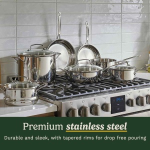 Set de Oale si Tigai Cuisinart Chefs Classic, 11 piese, inox, inductie - Img 5
