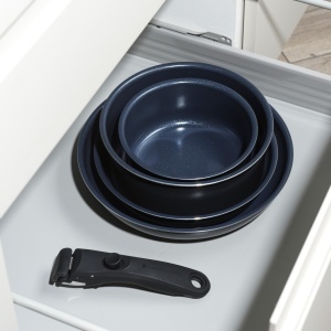 Set de oale si tigai Russell Hobbs 5 piese, ceramica, albastru marin, compatibil inductie - Img 7