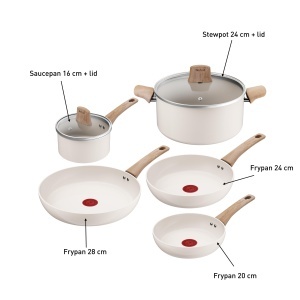 Set de oale Tefal Cera Bright ON 5 piese ceramic antiaderent aluminiu reciclat - Img 3