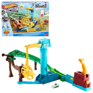 Set de pista Hot Wheels Buzz Lightyear, 164, cu vehicul inclus, pentru copii 4