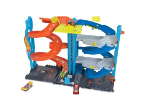Set de Pista Hot Wheels City 2-in-1 cu 1 Masinuta, Turn de Curse, 66 cm