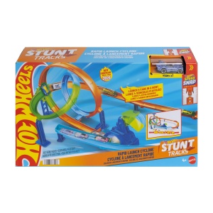 Set de pista Hot Wheels cu 2 loop-uri si 2 zone de accident, JHK73 - Img 6