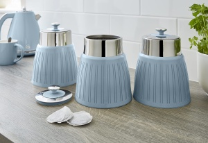 Set de recipiente SWAN SWKA1024CN, 3 bucati, capacitate mare, capac etans, albastru - Img 3