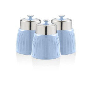 Set de recipiente SWAN SWKA1024CN, capacitate generoasa, design retro, capac etans