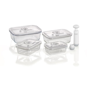 Set de recipiente vidate CASO VacuBoxx E-Set din sticla borosilicata BPA-free rezistente la temperaturi ridicate - Img 2