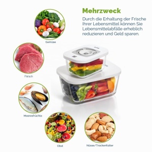 Set de recipiente vidate din sticla LAICA, 0.5L si 1.5L, reciclabile - Img 3