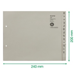 Set de registre Leitz A-Z, 36 compartimente, 100 hartie reciclata, gri - Img 5