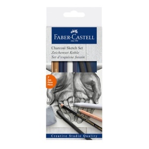 Set de schite cu carbune Faber-Castell 114002, 7 piese, ideal pentru incepatori