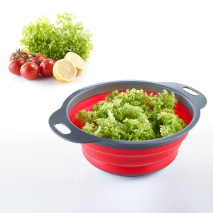 Set de Seiher Westmark 2 piese, Faltabil, 22 cm si 18,5 cm, Plastic, AnthrazitRosu - Img 8