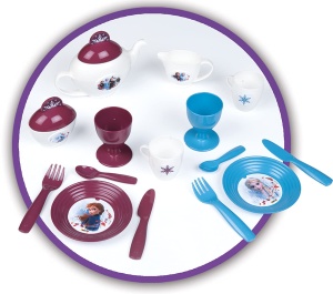 Set de Servire pentru Copii Smoby Die Eiskonigin, 10 piese, cu Figurine Elsa si Anna - Img 3