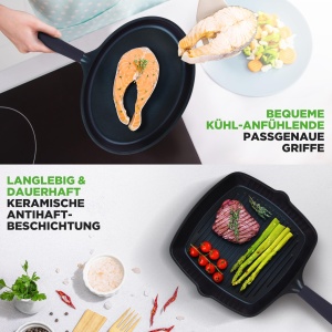 Set de Tigai NutriChef 5 Piese - Grill, Wok, Brat, Oval, Antiaderent, Inductie - Img 4