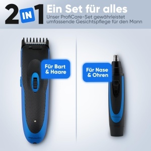 Set de tuns ProfiCare(r) cu indepartare a parului din nas | Lungime de taiere de 3-16 mm | 9 niveluri | incl. statie de incarcare | Cap de barbierit din otel inoxidabil | Aparat de tuns barba pentru barba pentru barba | Trimmer Barbati | PC HSMR 3052 NE - Img 6