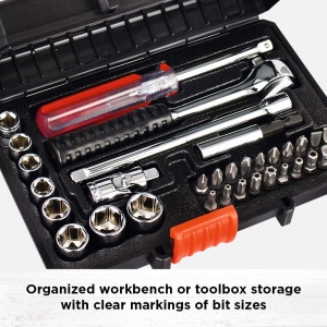 Set de unelte BlackDecker A7142, 33 piese, cu extensie de 125 mm si cutie de depozitare - Img 6