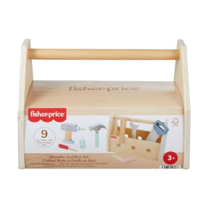 Set de unelte din lemn Fisher-Price HYG50, 9 piese, pentru copii de la 3 ani - Img 7