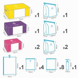 Set de Vakuumbeute VOUNOT, 22 piese, diverse dimensiuni, cu pompa - Img 2