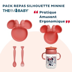 Set de Vase pentru Copii Disney Minnie Farfurie, Bol, Lingura, Furculita si Pahar 360 - Img 2